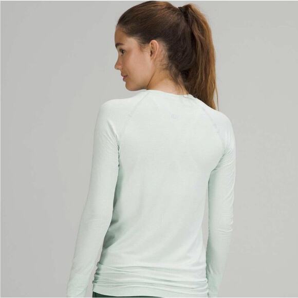 Lululemon Women Distorted Static Delicate Mint White Swiftly Tech LS 2.0 Shirt 8 - Picture 11 of 11